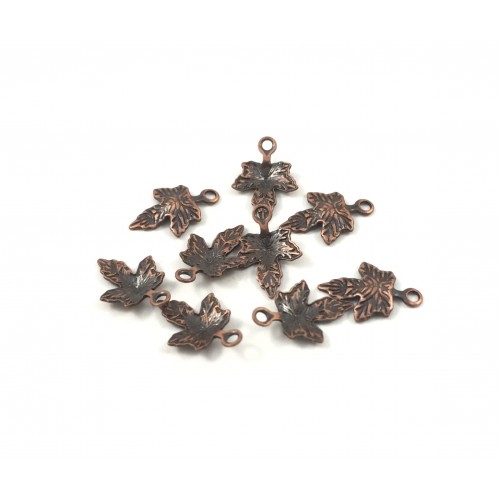 Metal maple leaf antique copper pendant